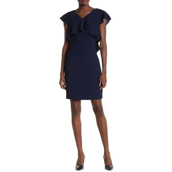 Trina Turk Cameron Midi Dress In Navy Size 6 - Picture 1 of 6